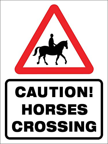 Precaución Cruce De Caballos Señal De Advertencia Cartel De Chapa Cartel Placa De Pintura Pared Muestra Placa Para Interior Exterior 20X30cm