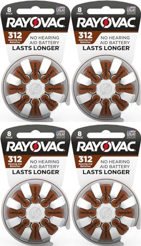 Hearing Aid Batteries Size 312 for Advanced Hearing Aid Devices, 8 Count (Pack of 4)