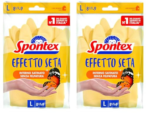 Spontex Guanti Effetto Seta Taglia L (Confezione da 2)