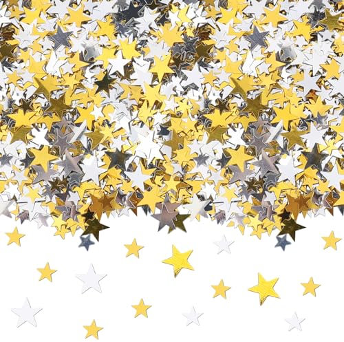 GoldRock Glitzer Streudeko Sterne Gold,3000 × Glitzersterne Konfetti Weihnachten,Streusterne Streudeko Weihnachten Silvester,Stern Konfetti,Weihnachtskonfetti Stern Deko,Tischdeko Geburtstag Hochzeit