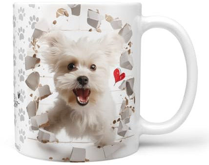 Hunde-Tasse: Liebe zum Haustier | Kaffee-Tasse | Geschenk für Hundeliebhaber Hundebesitzer | Haustierliebe | Geschenkidee | Keramik 330ml (Malteser)