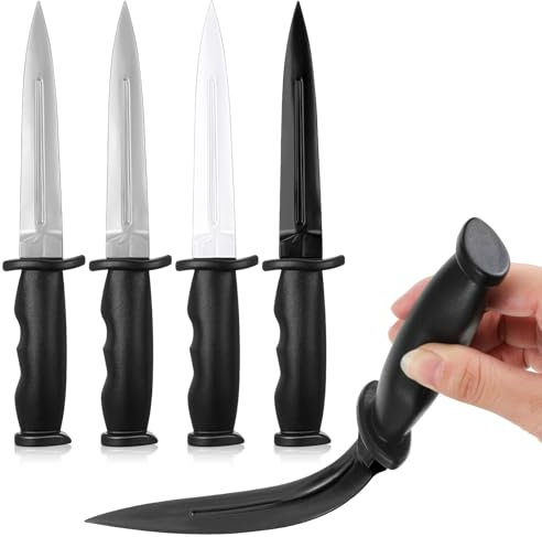 Aoriher 4 Stück Gummi Kampfkunst Trainingsmesser Gummi Messer Gefälschte Messer Übungsmesser Werkzeug Requisiten für Kampfsport Trainieren(Mehrfarbig)