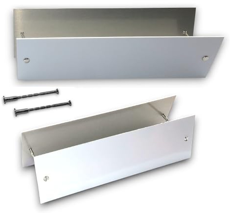 Sondermodell Briefeinwurf-Abdeckung-Falls der Einwurf nicht mehr benutzt werden soll-8 Größen-Alu.-Edelstahloptik, Alu-gold oder Alu-schwarz-Briefschlitz (weiß 33x8 cm-Lochabstand 30 cm)