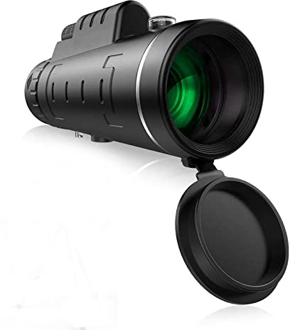 40X60 Monokular-Teleskop HD High Power mit Smartphone-Adapter Stativ Nachtsicht-Telefon 360° Angetriebenes Monokular für Vogelbeobachtung Wandern Jagd Star Wildlife Camping