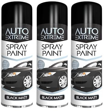 PNJB All Purpose Spray Paint, Matt Spray, Matt Aerosol, Clear Durable Appearance, High Performance, Fast Drying, Multipurpose Black Spray Paint (3 Pcs)