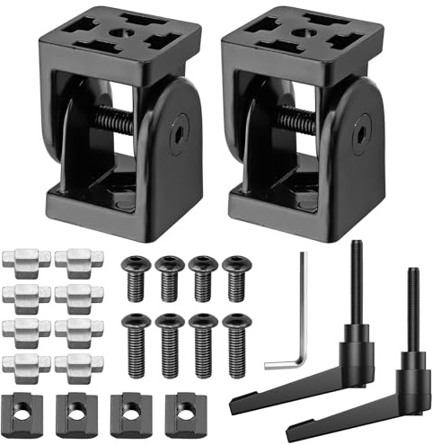 COLFULINE 2 Conectores Articulados, Perfil de Aluminio Articulado 40 X 40 Ranura 8, Conector Angular Ajustable de Aleación de Zinc, Bisagra Flexible de 180 °, con Palanca de Sujeción