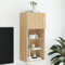 Rantry TV-Schrank mit LED-Lichtern, Sonoma-Eiche, 40,5 x 30 x 90 cm, TV-Schrank, niedriger Schrank für Fernseher, industrieller Couchtisch, TV-Ständer für Wohnzimmer