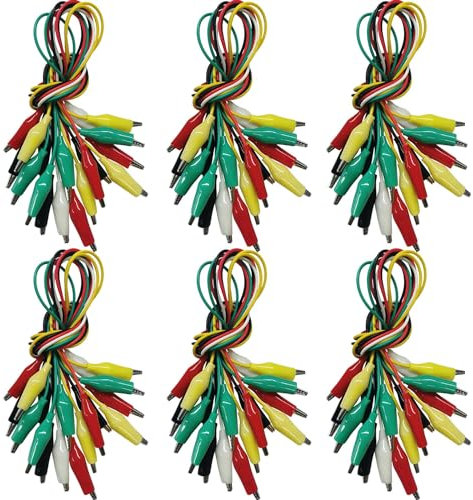 60 Stück Krokodilklemmen mit Kabel, Isolierte Doppelendige Messleitung für Labor, Elektrische Testarbeit