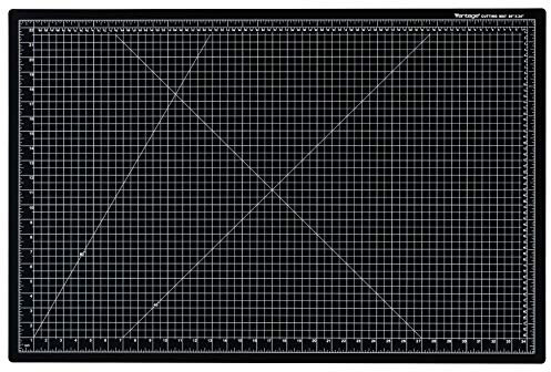 Dahle Vantage 10793 doppelseitige Premium-Schneidematte, selbstheilend, 61 x 91,4 cm, 1,27 cm Raster, 5 Schichten für maximale Heilung, perfekt zum Basteln und Nähen, Schwarz