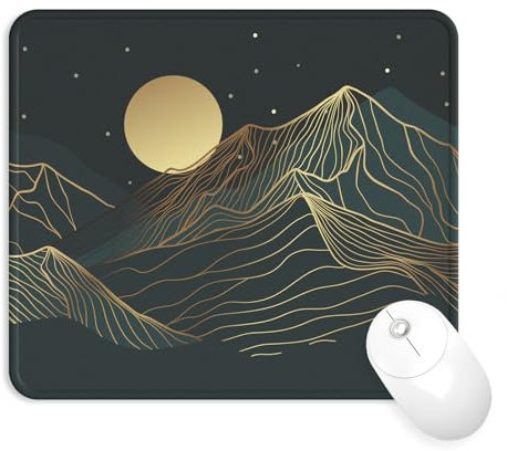 Giecy Alfombrilla Ratón Reposamuñecas,Gaming Mouse Pad Ergonómica con Apoyo de Gel,Alfombra Raton para Ordenador,reposamuñecas Raton con Base de PU Antideslizante (17-Picos Lunares)