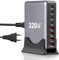 Aofesel USB C Ladegerät 320W: 8-Ports USB Schnellladegerät USB C mit 4 USB-C und 4 USB-A - Schnellladegerät PD 3.0 Power Adapter für Laptop, MacBook, iPad, iPhone, Sumsung usw