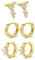 AVYRING 3 Paare 14K vergoldete Stecker Ohrringe für Damen, Quadratische Diamant Ohrringe Stacks Zierliche Kleine Stecker Huggie Hoop Ohrringe Set für Mehrere Piercings
