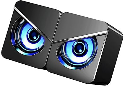 Artibetter 1paio Casse Audio Stereo USB Altoparlanti da Scrivania con Bass Diaphragm e Luce Ambientale Perfetti per Computer Ufficio e Gaming Volume