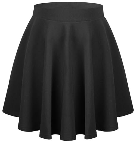 AUYAO Falda Mujer Plisada Falda Invierno, Falda Negra Mujer Hasta la Rodilla de Cintura Alta, Plisada Falda Básica Engrosada para Deportes Informal Oficina Fiesta Elegante, M