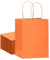 Gcardist Große 16Pcs Orange Kraftpapier Taschen mit Griffen 33x26x13cm Geschenkpapier Taschen Solid Color Taschen (13x10x5Inch, Große Größe)