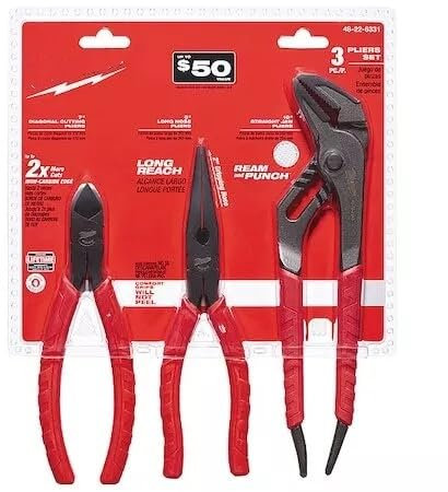 48-22-6331 For Milwaukee Comfort Grip Pliers Kit - 3 PC