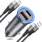 Zigarettenanzünder USB C Autoladegerät 90W,Kfz Ladegerät USB C Auto Ladegerät Zigarettenanzünder Stecker PD&QC3.0 Auto Adapter mit 2Pack Ladekabel für iPhone 16 15 Pro Max,Samsung S25 S24 S23,i-Pad
