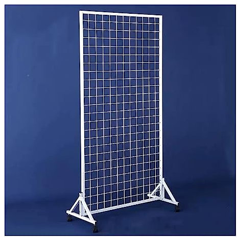 Genérico Rejilla de Piso, Panel de exhibición de Malla de Rejilla de Piso con Ruedas, Blanco, 60 x 120 cm, Unidad de Almacenamiento para Equipamiento de Tiendas minoristas, estantes de exhibición de