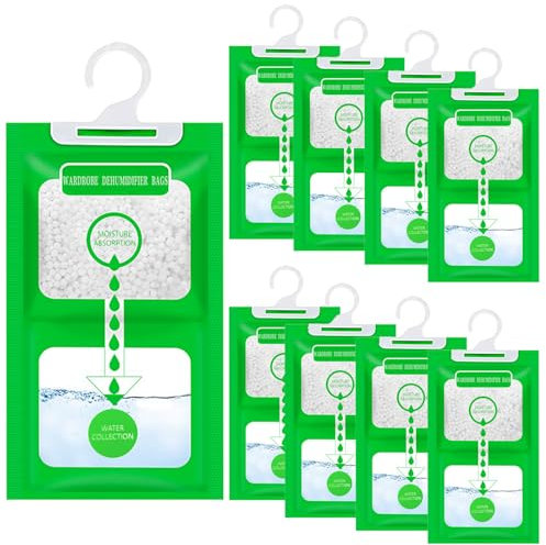 XSYKGS - Confezione da 10 deumidificatore per cantina, camera da letto, lavanderia, contro l'umidità, anti-muffa, deodorante per guardaroba