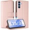 TQIAHF Coque pour Samsung Galaxy S25 5G / S24 5G Coque Etui avec Verre Trempé Porte Carte à Rabat Clapet Portefeuille Cuir Pochette Antichoc Flip Case Étui Cover Housse Protection Coque,Or Rose
