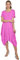 Van Der Rich ® - Vestido de Manga Corta, Bats Down Dress Style - Mujer (Fucsia, TU)