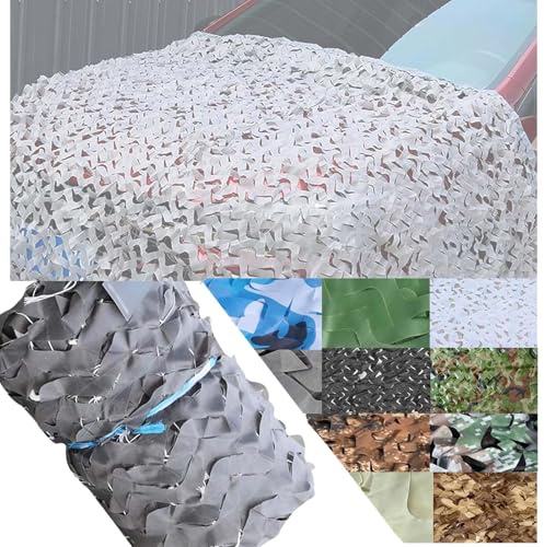 CAQXAQP Gris Filet de Camouflage Militaire 1mx5m Protection Solaire et Décoration Extérieure pour Camping Chasse Jardin Voiture - 210D Tissu Oxford Résistant