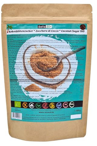 Zucchero di Cocco BIO - 500 g | 100% Naturale e Non Raffinato | Alternativa Salutare allo Zucchero | Dolce e Aromatico | Ideale per Dolci, Bevande e Ricette | Senza Glutine