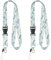 Uniclife Pack de 2 Cordons Mignons pour Cou Cordons pour Badge d'Identité pour Femmes Cordons à Détachement Rapide pour Porte-Cartes Accessoires avec Cordon Amovible, Chaînette et Clip Métallique Bleu