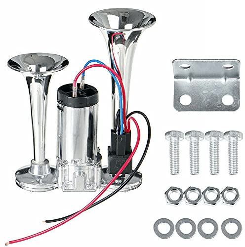 Tyenaza Dual Air Horn, 12 V 600 dB Hochdezibel Elektrische Trompetenlufthorn -Kit für große Lastwagenbusse