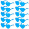 SelfTek 10 Stück Herz Brille Blau, Magische Farben Party Brille Herz, Hippie Brille Aper-ol Kostüm, Lustige Partybrillen für Fasching Foto Requisiten Geburtstagsfeier für Kinder und Erwachsene