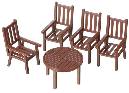 HOODANCOS 3sätze Miniatur Möbel Set Für Spielhaus Mini Tisch Stuhl Set Aus Kunststoff Miniatur Stühle Und Tisch Für Kinderspielzeug Spielhaus Dekor Miniaturmöbel Zubehör