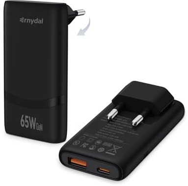 ERNYDAL 65W USB C Ladegerät PD Schnellladegerät 2-Port PPS | iPad Ladegerät Dual-Port Kompaktes Netzteil für MacBook Pro/Air, Galaxy S20/S23/S24/S25 Ultra, iPhone 17/16/15/14