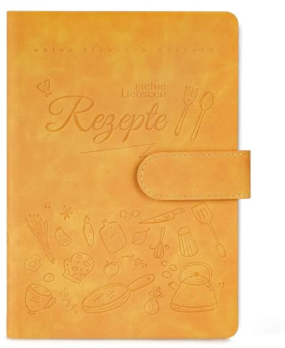 Rezeptbuch zum Selberschreiben A5 mit Register und Inhaltsverzeichnis, Kochbuch Selbst Schreiben 66 Doppelseiten Dickem Papier, Hardcover DIY Recipe Book für Kochliebhaber Mutter Großmutter Geschenke