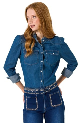 Joe Browns Women's Ruffle Collar Denim Blouse