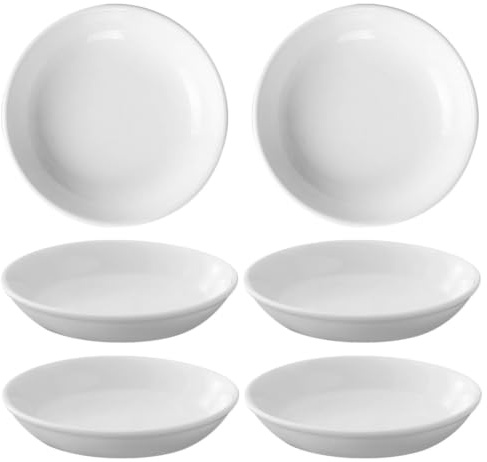 MUSISALY Quemador de Cera Plato de Cerámica Blanco, Seguro y Protector para Mesa, Pack de 6 Piezas Diseño Simple y Funcional para Fragancias Hogar