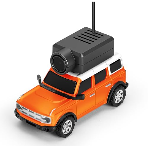 Sunydog Gyro Stabilized RC Vehicle, WiFi FPV Mini Camera Car 2.4G Remote Control Toy with LED Light, APP Controlled for Kids Adults, Easy to Connect and Play (Orange)