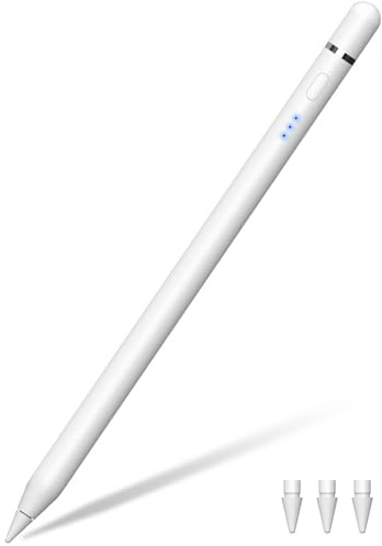 Pencil 1° generazione per Apple iPad, iPad penna con ricarica wireless magnetica e sensibilità di inclinazione e palm rejection, Pencil USB C per iPad A16 11-6, Air 7/6/5/4/3, Pro M4/M3/M2, Mini 5/6