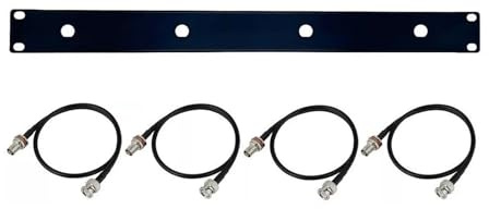 JTLAU 19 Antenna Rack Mount Kit for Wireless Microphone Receivers Antenna Relocation, 1U Front Panel 4-Port with 4 x 40 BNC Cables