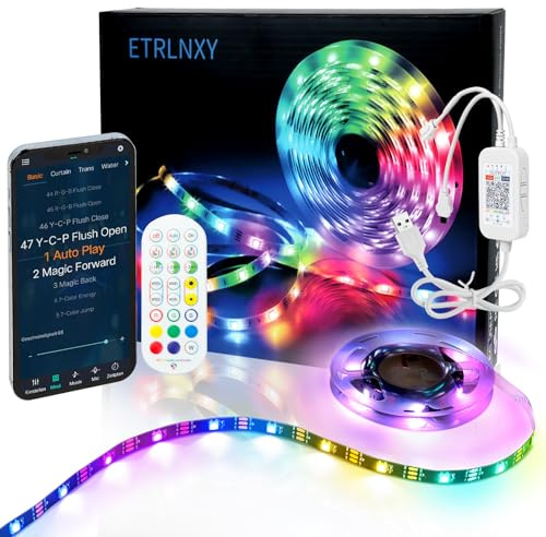 RGBIC LED Strip 3.5 Meter LED TV Hintergrundbeleuchtung Traumcolor for 40 bis 55 zoll TVs Smart LED TV, App und Fernbedienung, Sync mit Musik, USB Led Eingebaut-IC Beleuchtung for TV Dekoration Party