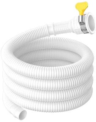 Ctyjia 1 PCS Air Conditioner Drain Hose, 2 m Universal Drain Pipe with Cuttable Rubber Adapter & Connect Clamp, for Air Conditioner, White