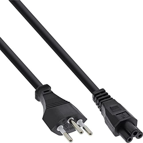 InLine 16656C Netzkabel für Notebook, Schweiz, 3pol Kupplung, 2m