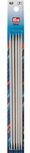 Prym grau 191492 Strumpfstricknadeln Aluminium, 20 cm 4,00 mm, 4,0 mm