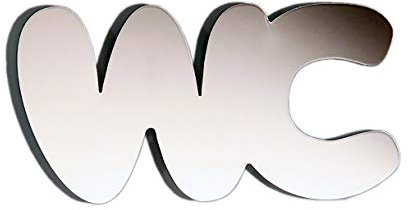 Türschild WC Toilettenschild aus Edelstahl - Made in Germany (Edelstahl poliert)