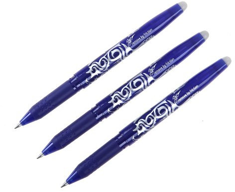 Pilot Frixion Tintenroller, radierbar, Blau, 3 Stück (1er Pack)