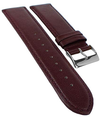 Herzog Beach Uhrenarmband Kalbsleder Bordeaux Ersatzband 20437S, Stegbreite:22mm