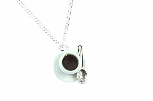 Miniblings Coffee Cup Tea Pot Necklace 45Cm Café Porcelain Ceramic Mug Spoon