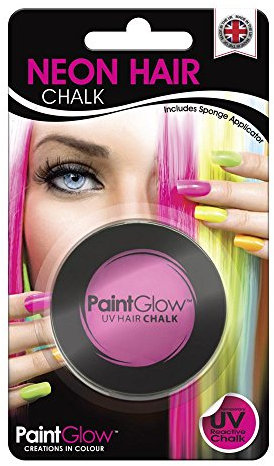 Smiffy's 46090 - UV-Haar-Kreide mit Schwamm-Haar-Applikator Blisterpackung, 3.5 g