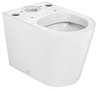 Roca A342528000 Colección Inspira Round - Taza compacta adosado a pared salida dual (cisterna y tapa no incluidos), color blanco