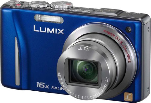 Panasonic Lumix DMC-TZ22EG-A Digitalkamera (14 Megapixel, 16-fach opt. Zoom, 7,5 cm (3 Zoll) Touch LC-Display, GPS, Full HD, 3D, bildstabilisiert) blau