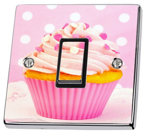 Aufkleber für Lichtschalter, Vinyl, Motiv Cupcake, Pink